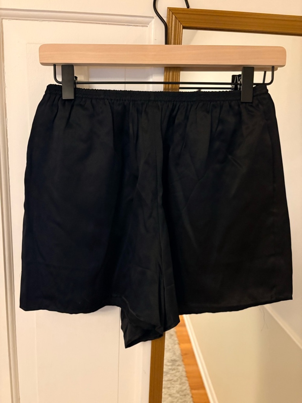 Reformation Black 100% Silk Shorts